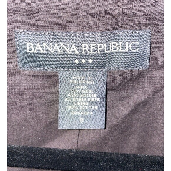 Banana Republic Wool Cropped Blazer 8 Dark Academia Preppy Classic Grandpacore - Picture 2 of 7